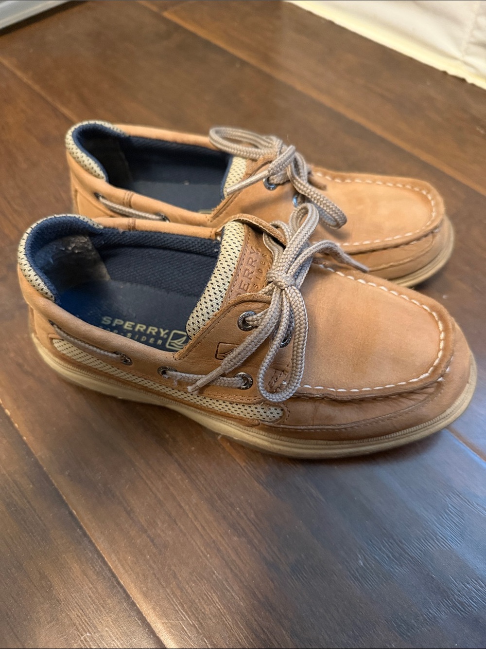 Sperry Kids Tan Leather Boat Shoes
